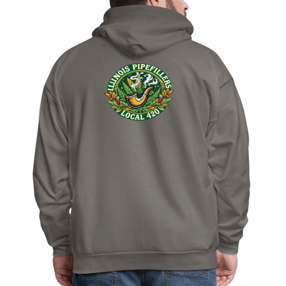 ILLINOIS PIPEFILLERS LOCAL 420 F/B DESIGN Men's Hoodie - asphalt gray