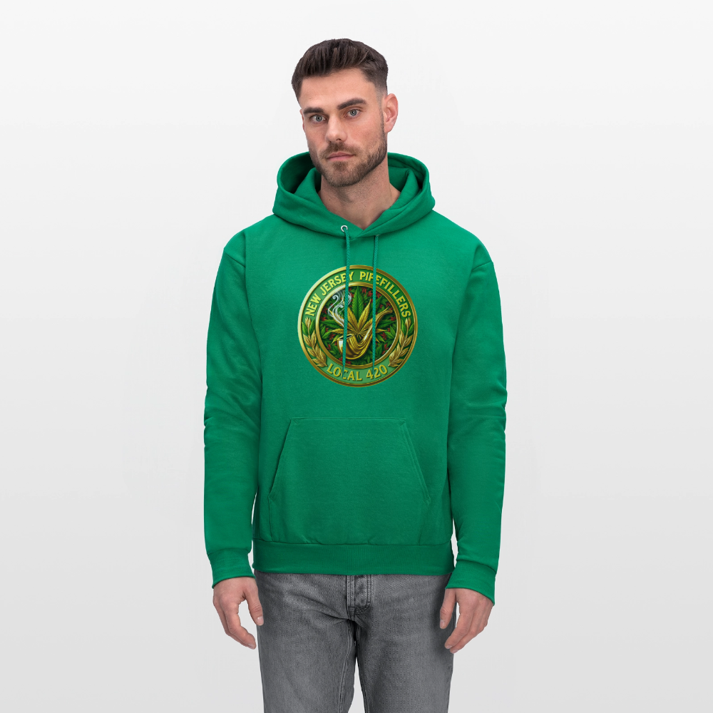 NEW JERSEY PIPEFILLERS LOCAL 420 Men's Hoodie - kelly green