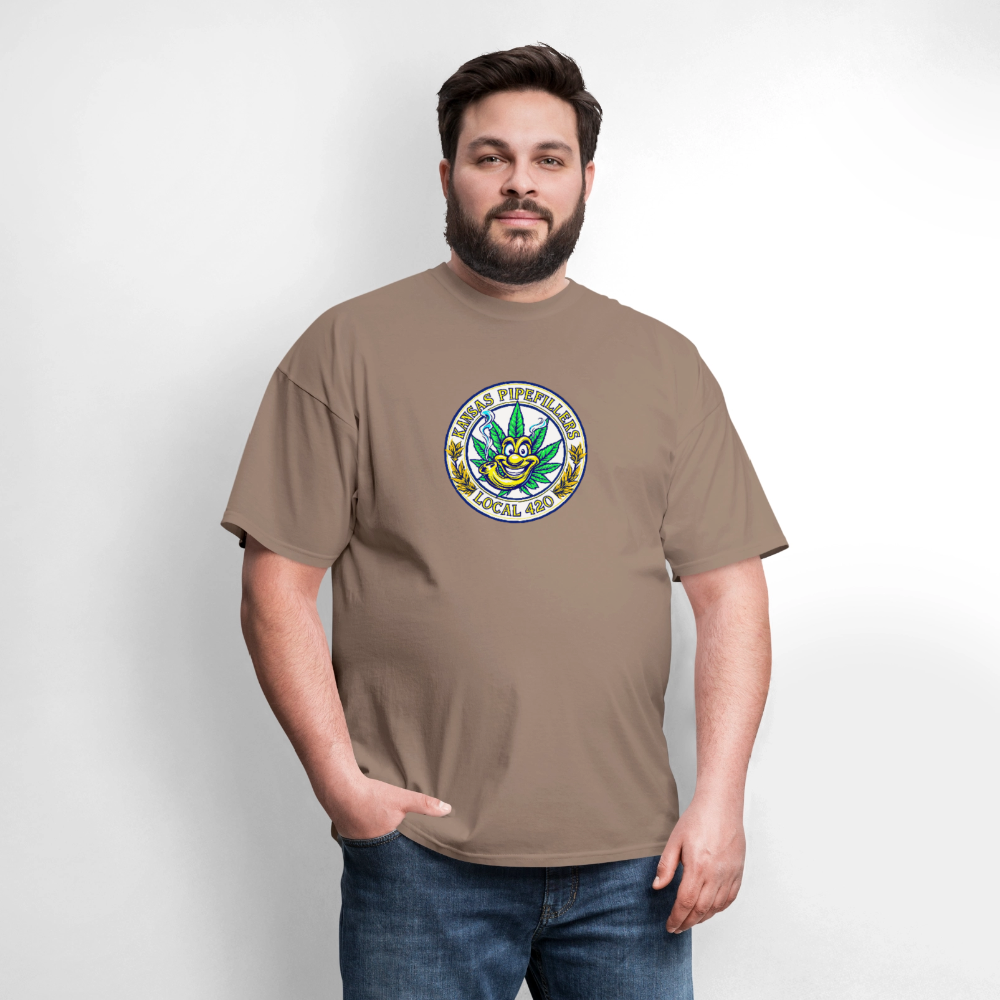 KANSAS PIPEFILLERS LOCAL 420 F/B DESIGNS Men's T-Shirt - safari