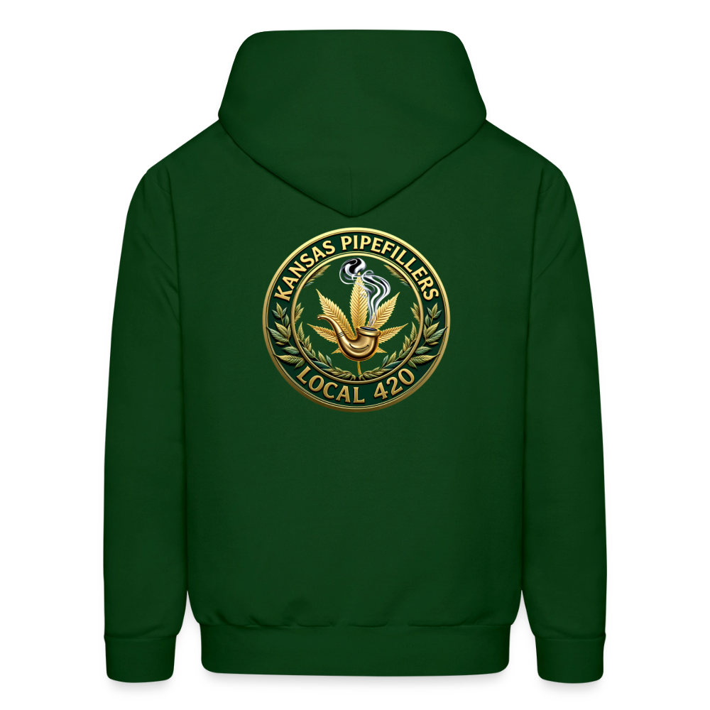 KANSAS PIPEFILLERS LOCAL 420 F/B DESIGNS Men's Hoodie - forest green