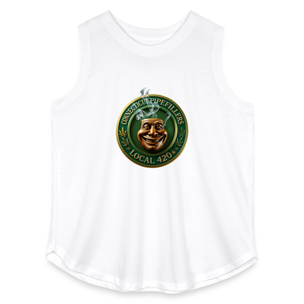 CONNECTICUT PIPEFILLERS LOCAL 420 Women's Curvy Relaxed Tank Top - white