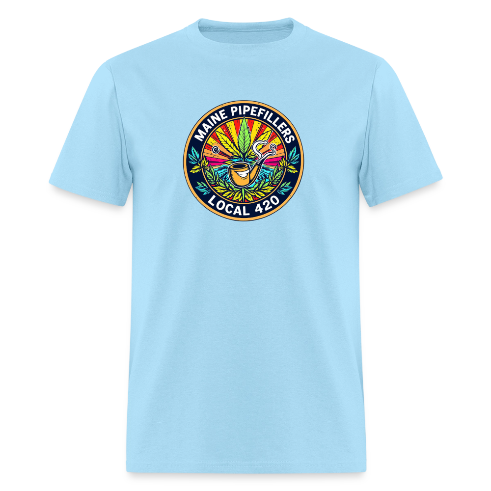MAINE PIPEFILLERS LOCAL 420 2 EMBLEM Men's T-Shirt - powder blue