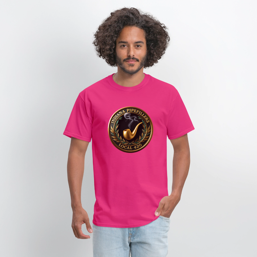 INDIANA PIPEFILLERS LOCAL 420 Men's T-Shirt - fuchsia