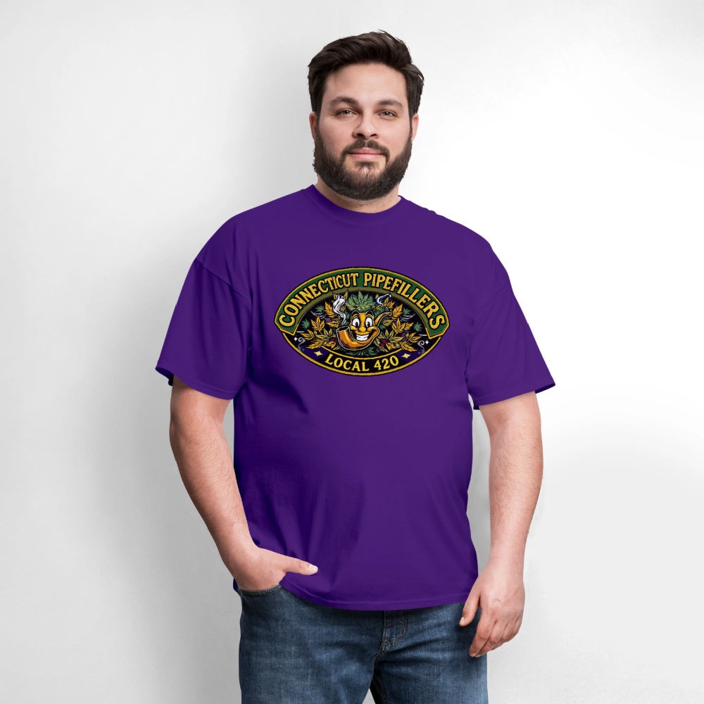 CONNECTICUT PIPEFILLERD LOCAL 420 F/B DESIGN Men's T-Shirt - purple