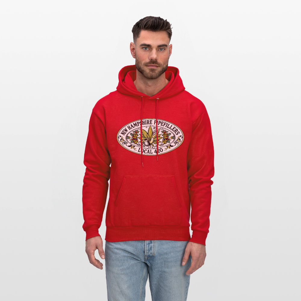 NEW HAMPSHIRE PIPEFILLERS LOCAL 420 2 EMBLEM Men's Hoodie - red