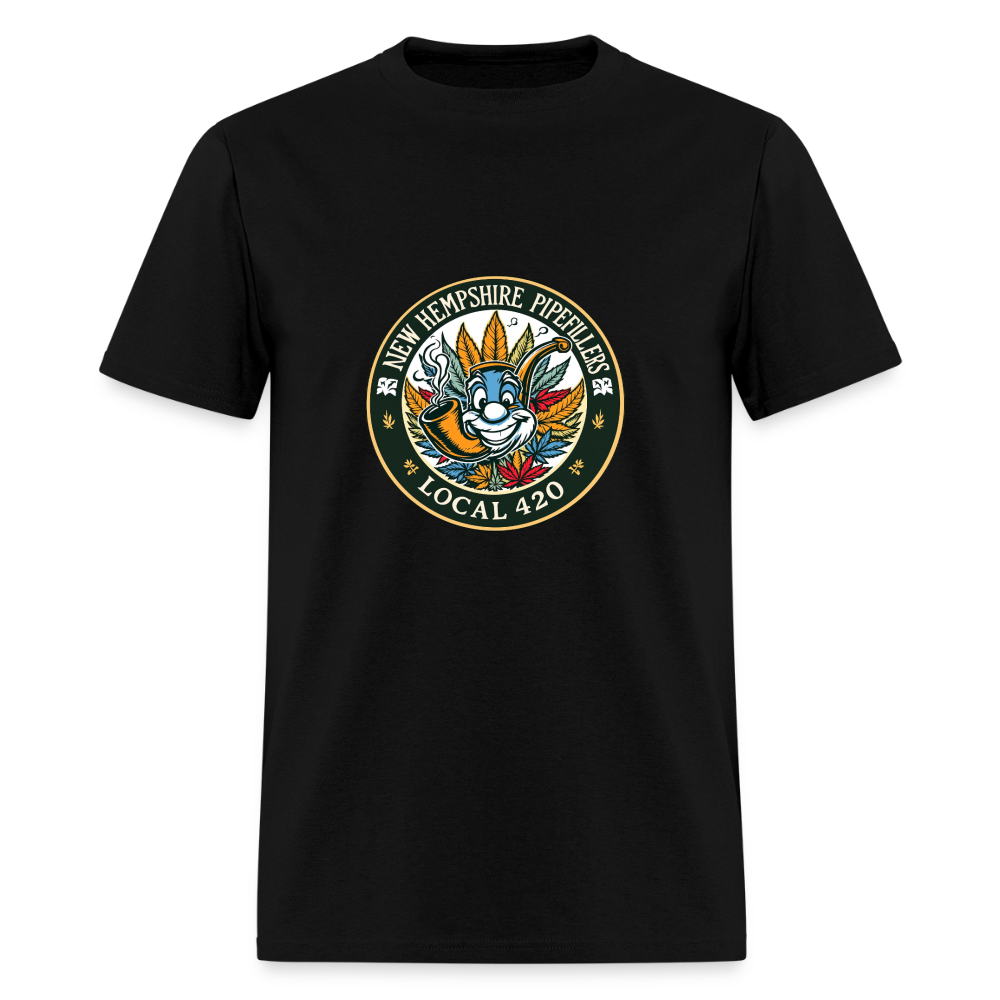 NEW HEMPSHIRE PIPEFILLERS LOCAL 420 2 EMBLEM Men's T-Shirt - black
