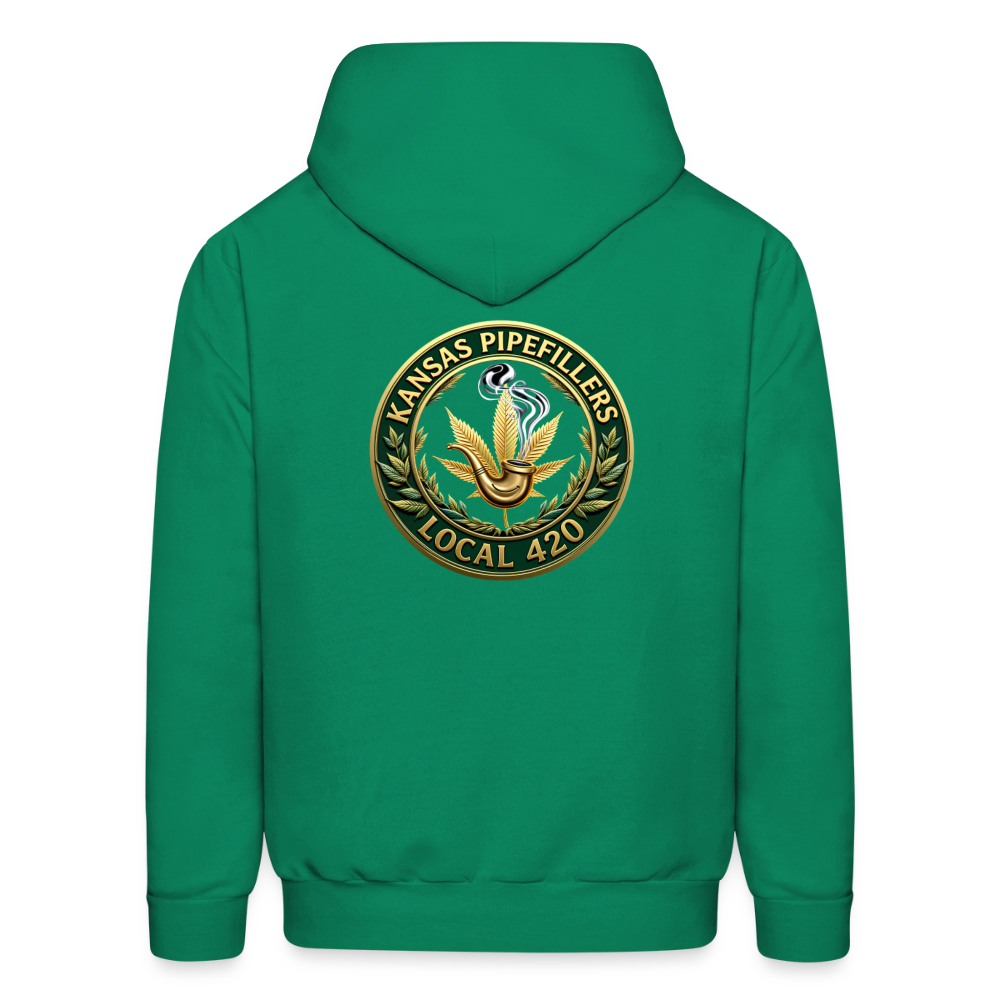 KANSAS PIPEFILLERS LOCAL 420 F/B DESIGNS Men's Hoodie - kelly green