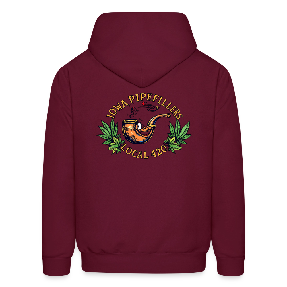 IOWA PIPEFILLERS LOCAL 420 F/B DESIGN Men's Hoodie - burgundy