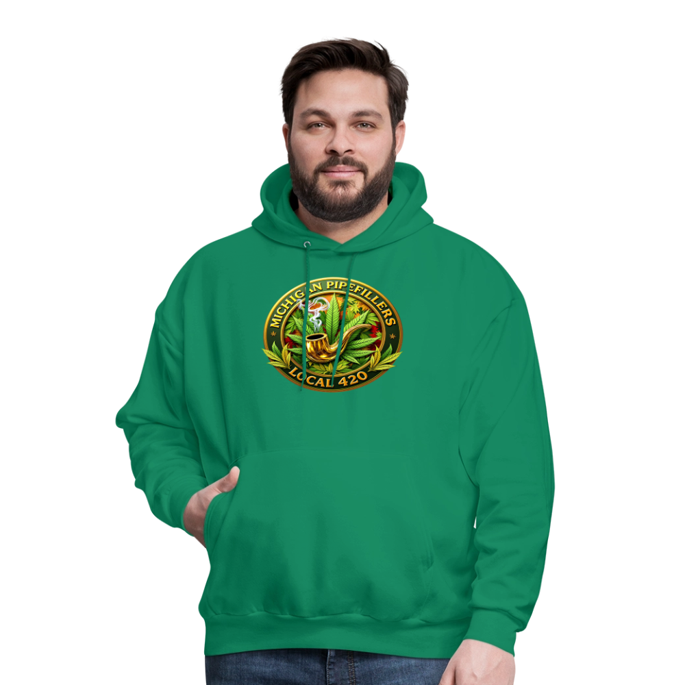 MICHIGAN PIPEFILLERS LOCAL 420 F/B DESIGN Men's Hoodie - kelly green