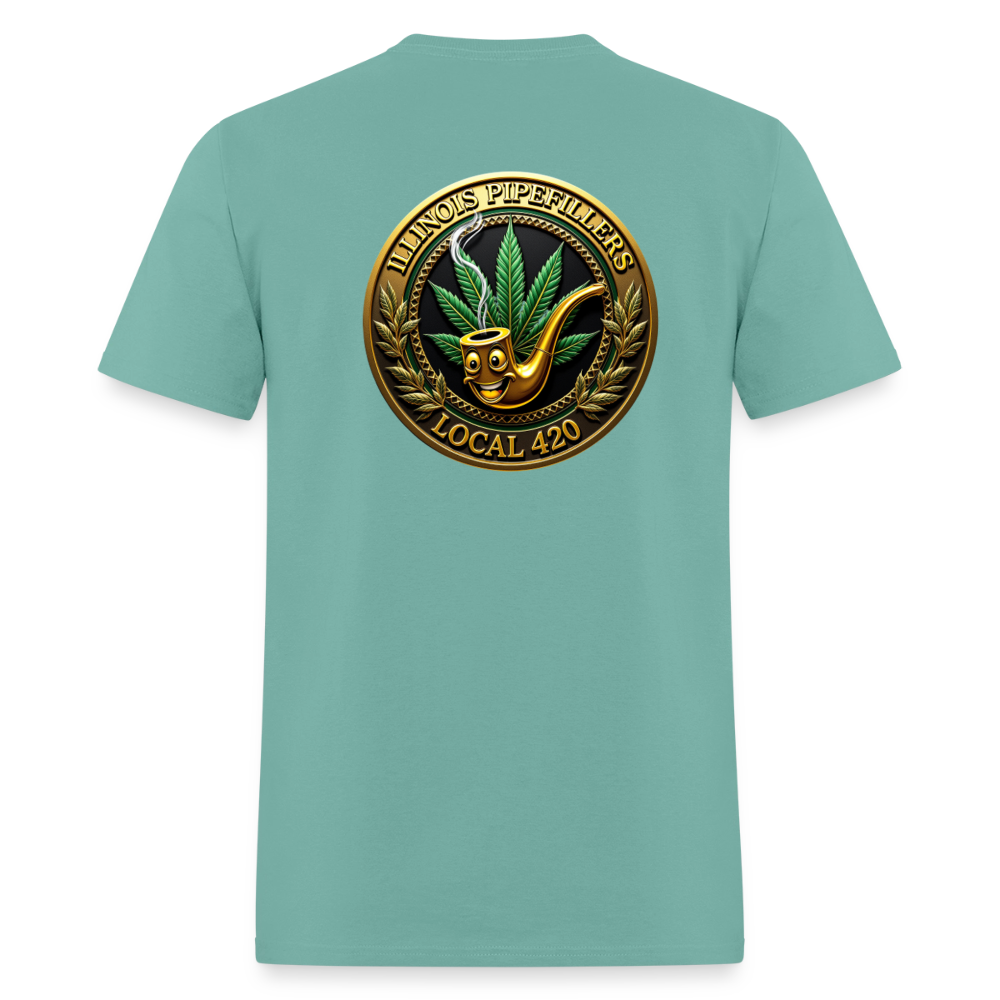 ILLINOIS PIPEFILLERS LOCAL 420 F/B EMBLEMS Men's T-Shirt - aquatic
