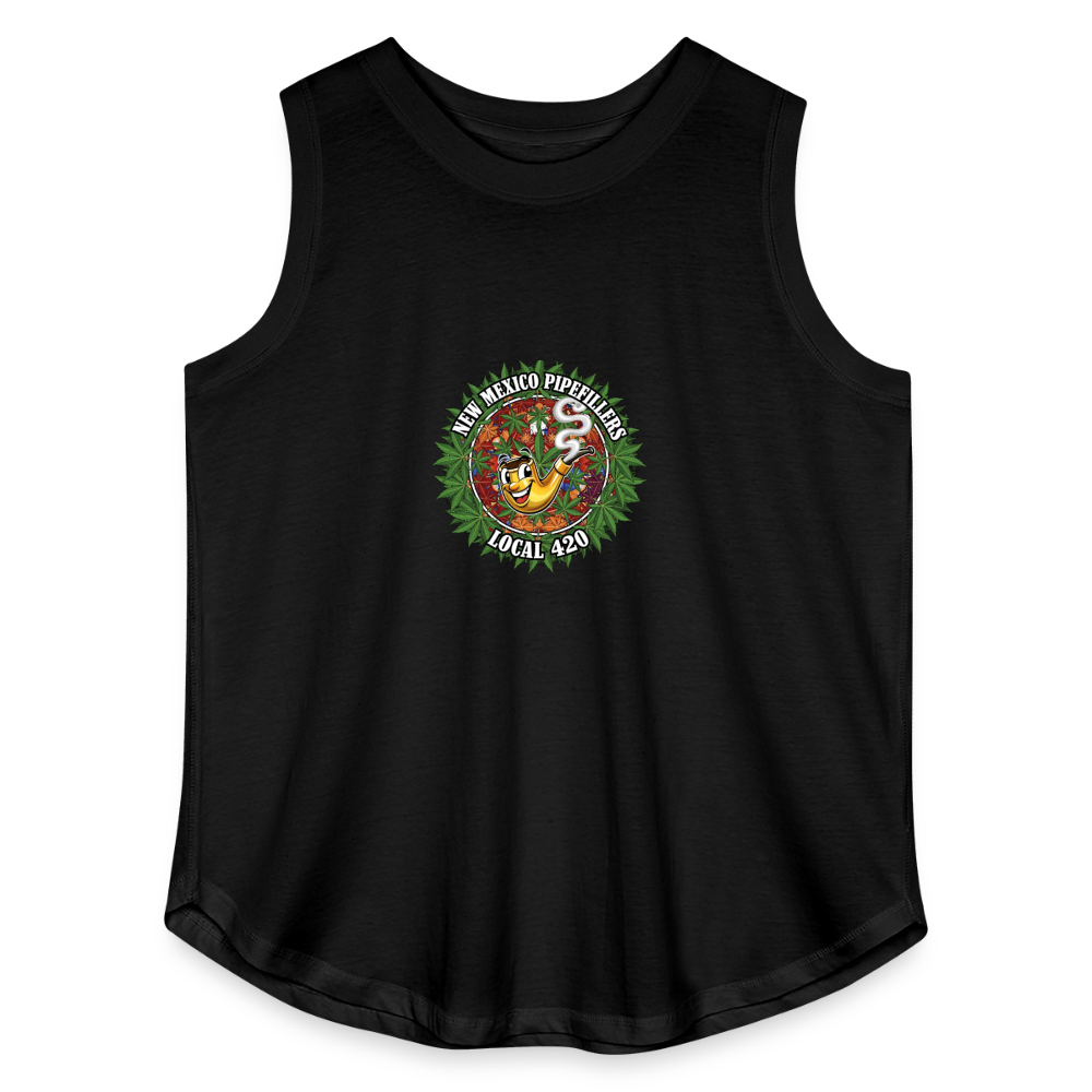 NEW MEXICO PIPEFILLERS LOCAL 420 Women's Curvy Relaxed Tank Top - black