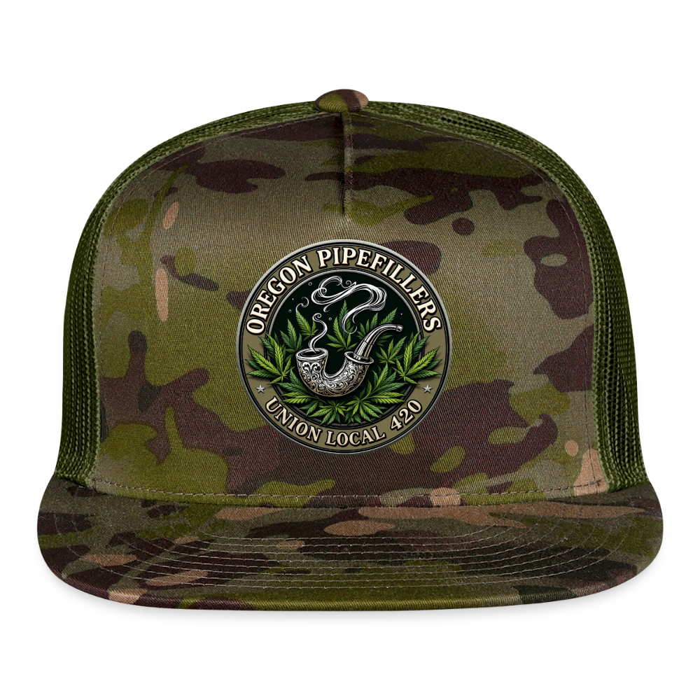 OREGON PIPEFILLERS LOCAL 420 CAMO Trucker Hat - MultiCam\green
