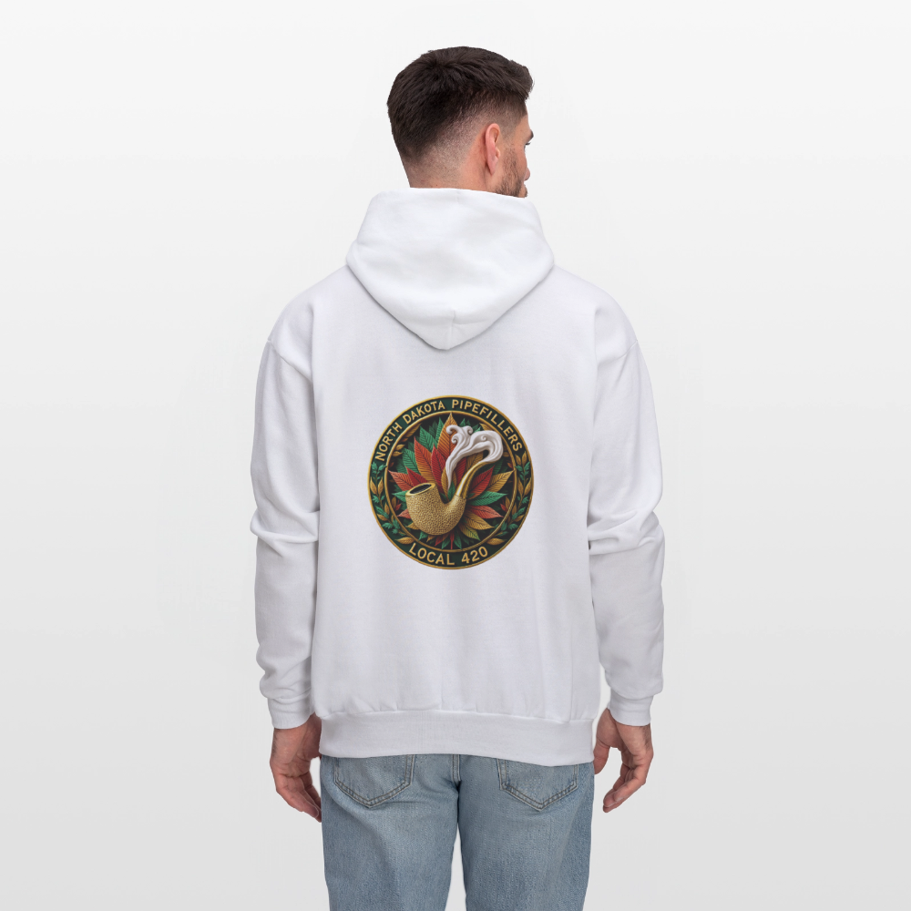 NORTH DAKOTA PIPEFILLERS LOCAL 420 F/B DESIGNS Men's Hoodie - white
