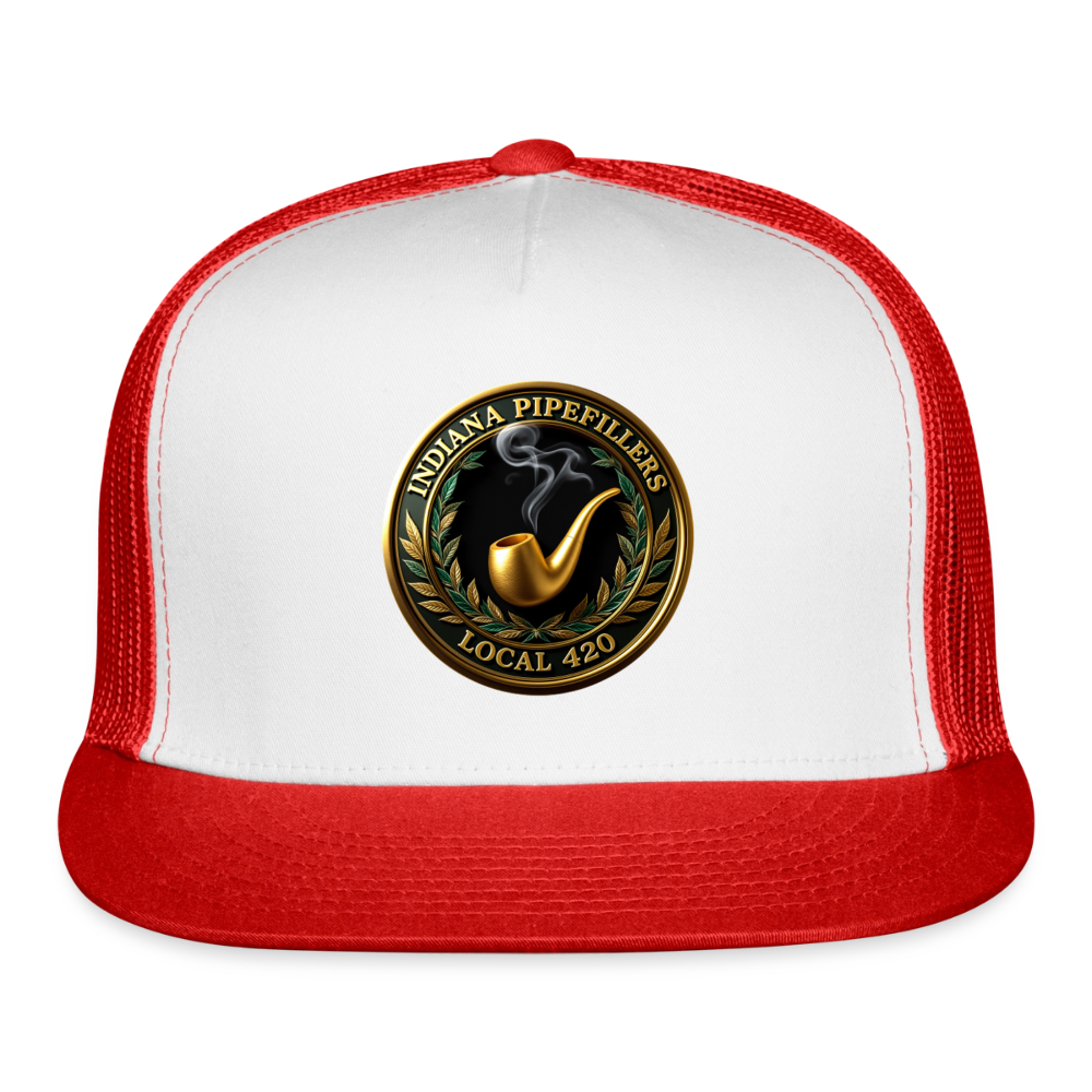 INDIANA PIPEFILLERS LOCAL 420 Trucker Hat - white/red