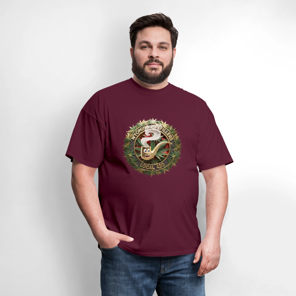 WYOMING PIPEFILLERS LOCAL 420 F/B DESIGN Men's Hoodie - burgundy