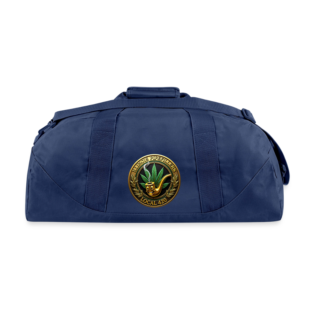 ILLINOIS PIPEFILLERS LOCAL 420 2 EMBLEMS Duffel Bag - navy