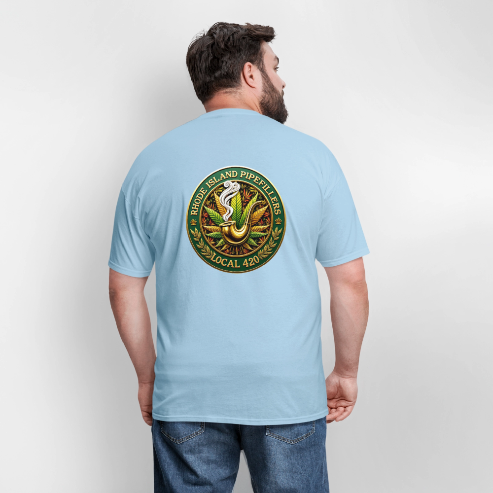 RHODE ISLAND PIPEFILLERS LOCAL 420 F/B DESIGNS Men's T-Shirt - powder blue