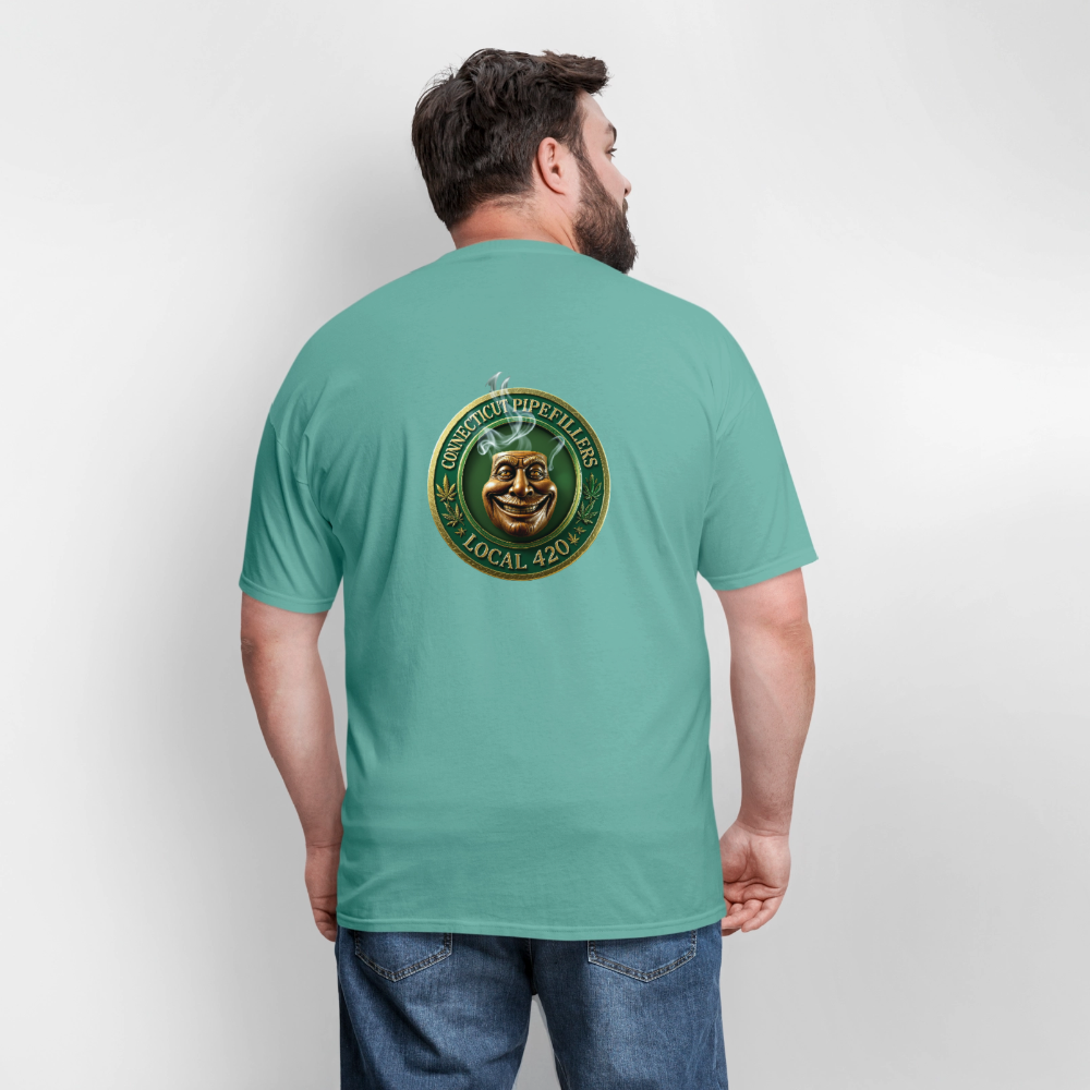 CONNECTICUT PIPEFILLERS LOCAL 420 F/B DESIGN Men's T-Shirt - aquatic