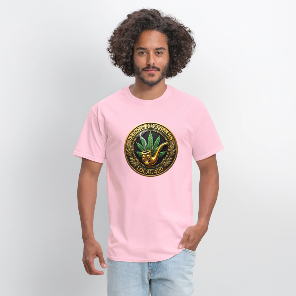 ILLINOIS PIPEFILLERS LOCAL 420 F/B EMBLEMS Men's T-Shirt - pink