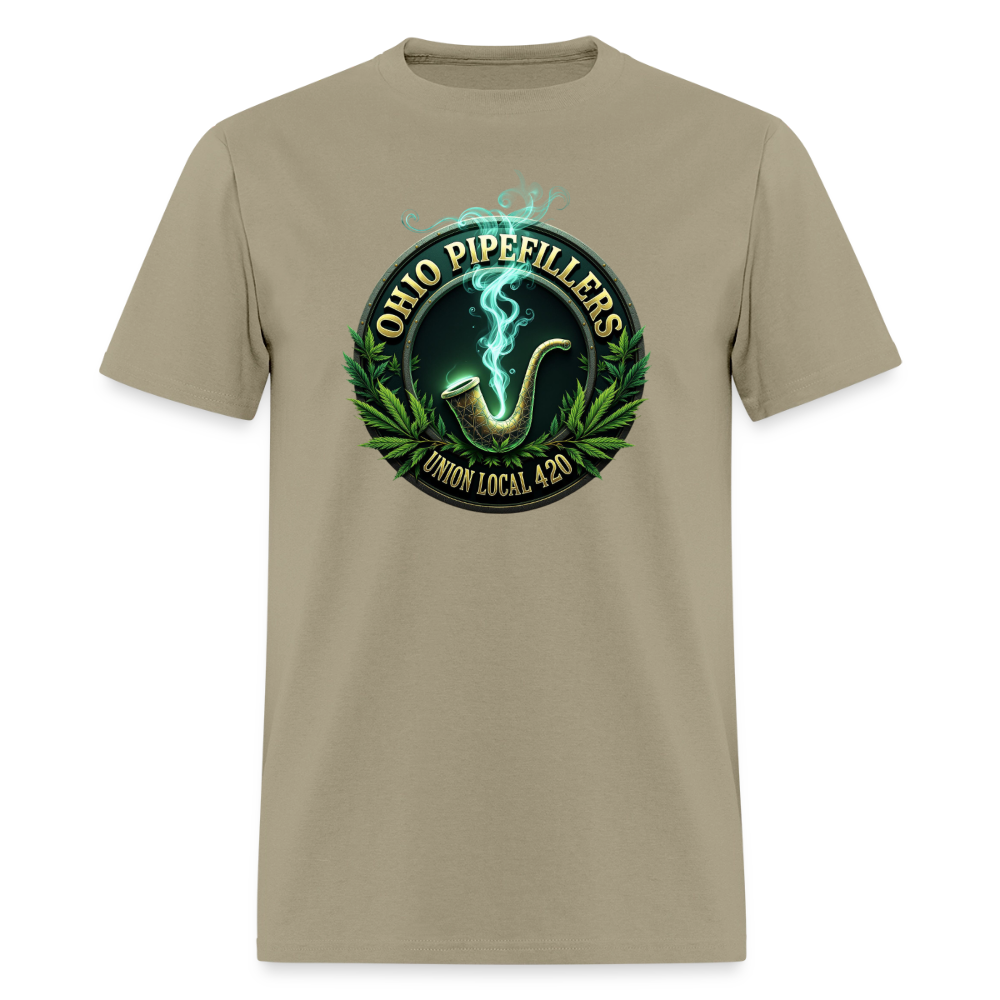 OHIO PIPEFILLERS UNION LOCAL 420 F/B DESIGNS Men's T-Shirt - khaki