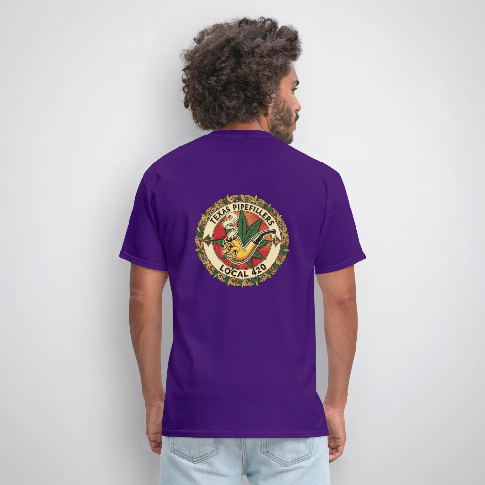 TEXAS PIPEFILLERS LOCAL 420 F/B DESIGN Men's T-Shirt - purple
