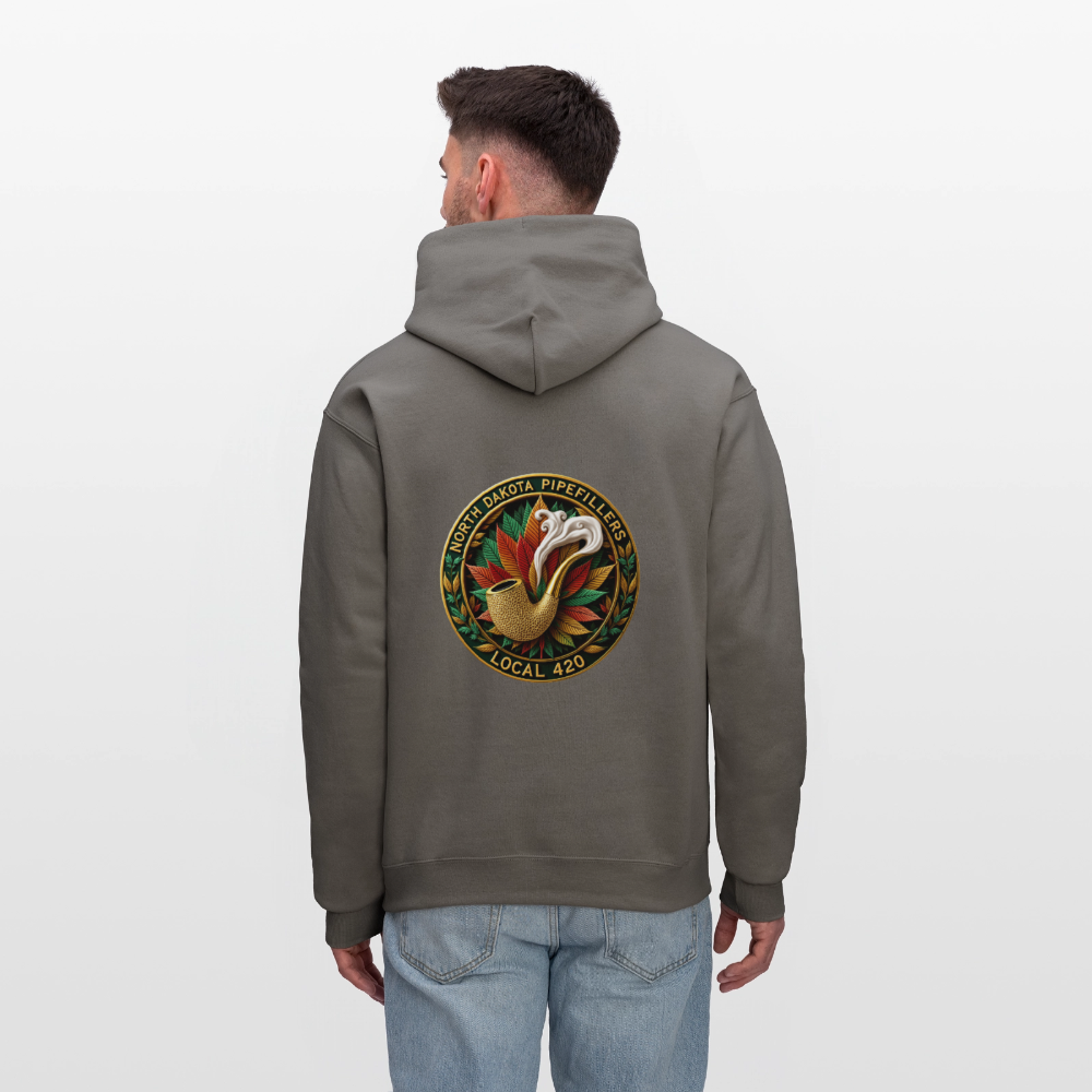 NORTH DAKOTA PIPEFILLERS LOCAL 420 F/B DESIGNS Men's Hoodie - asphalt gray
