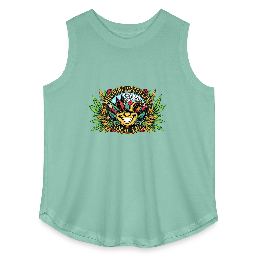 MISSOURI PIPEFILLERS LOCAL 420 F/B DESIGNS Women's Curvy Relaxed Tank Top - saltwater