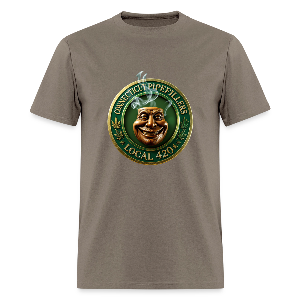 CONNECTICUT PIPEFILLERS LOCAL 420 F/B DESIGN Men's T-Shirt - safari