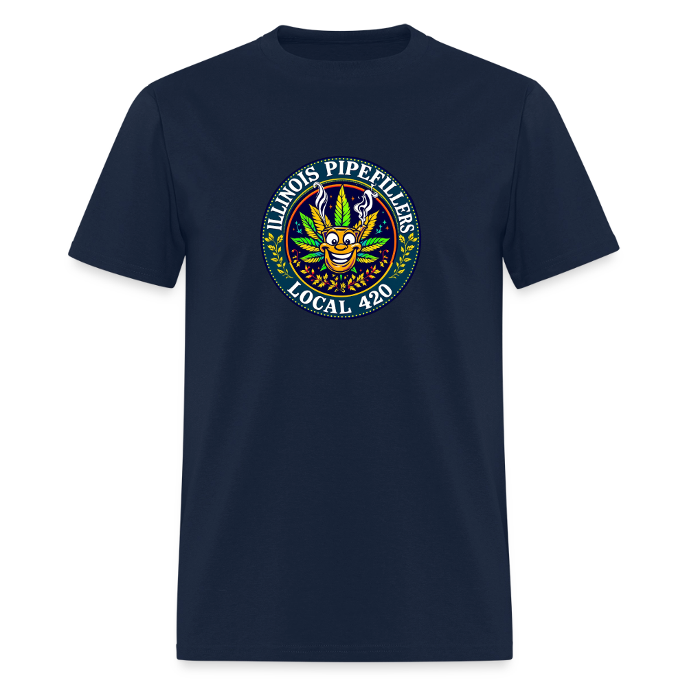 ILLINOIS PIPEFILLERS LOCAL 420 F/B DESIGN Men's T-Shirt - navy