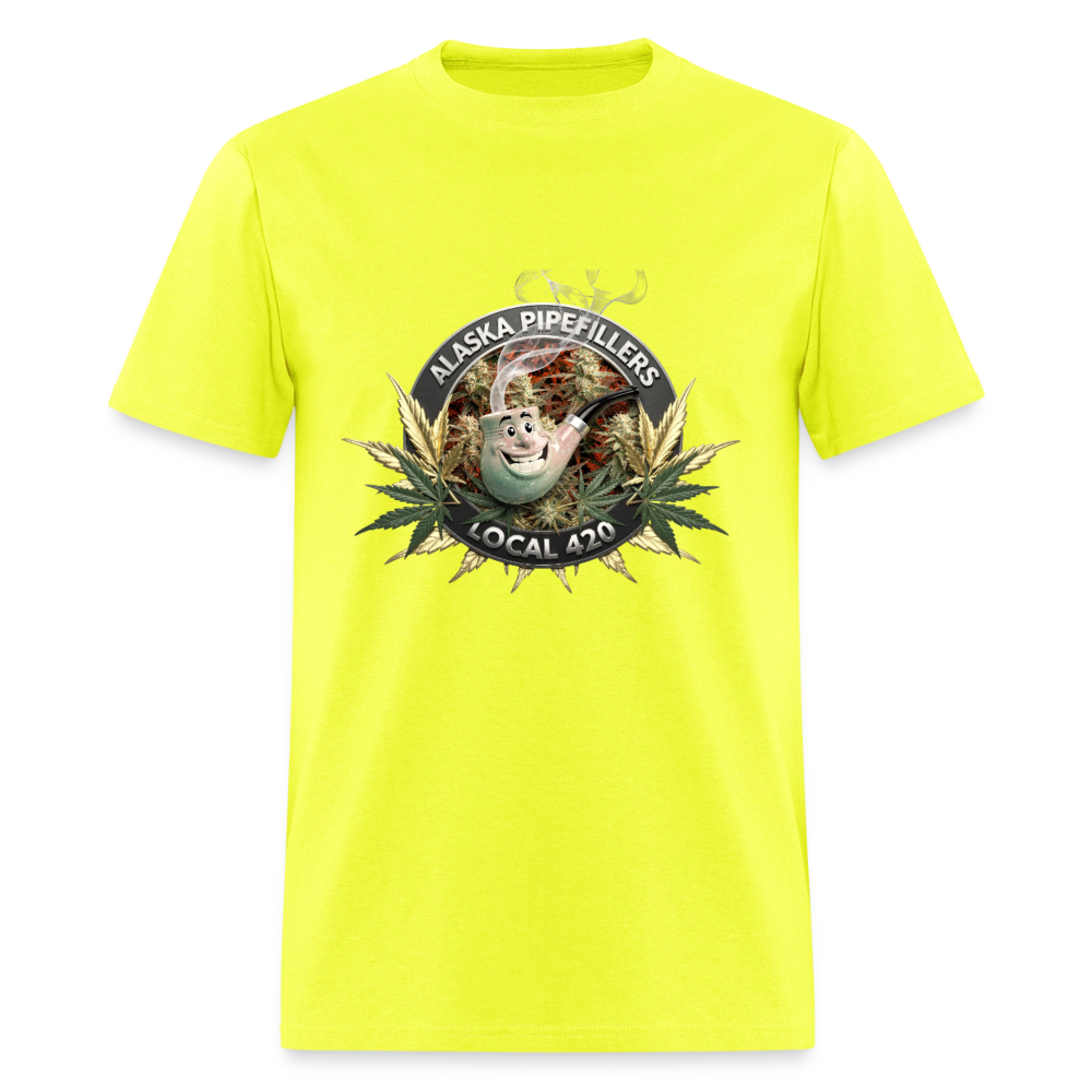 ALASKA PIPEFILLERS LOCAL 420 F/B DESIGN Men's T-Shirt - safety green