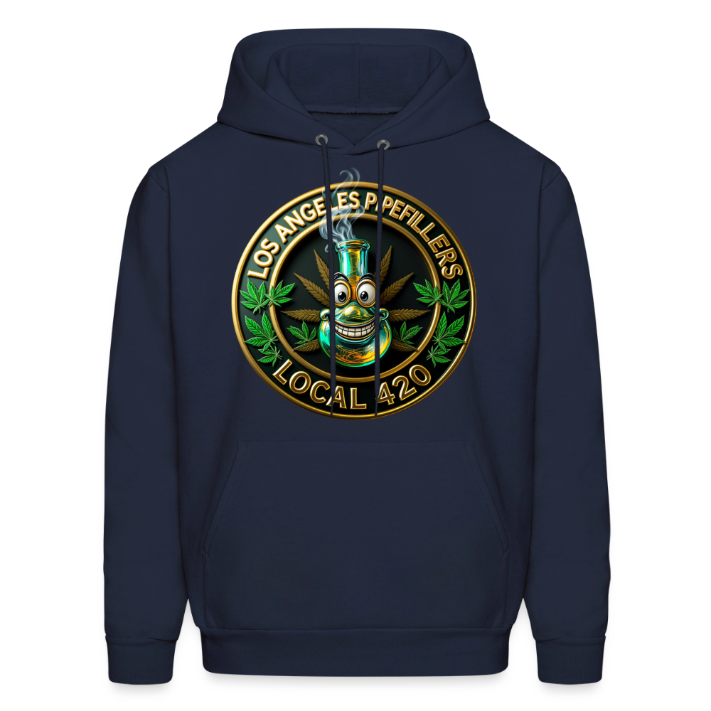 LOS ANGLES PIPEFILLERS LOCAL 420 2 EMBLEM Men's Hoodie - navy