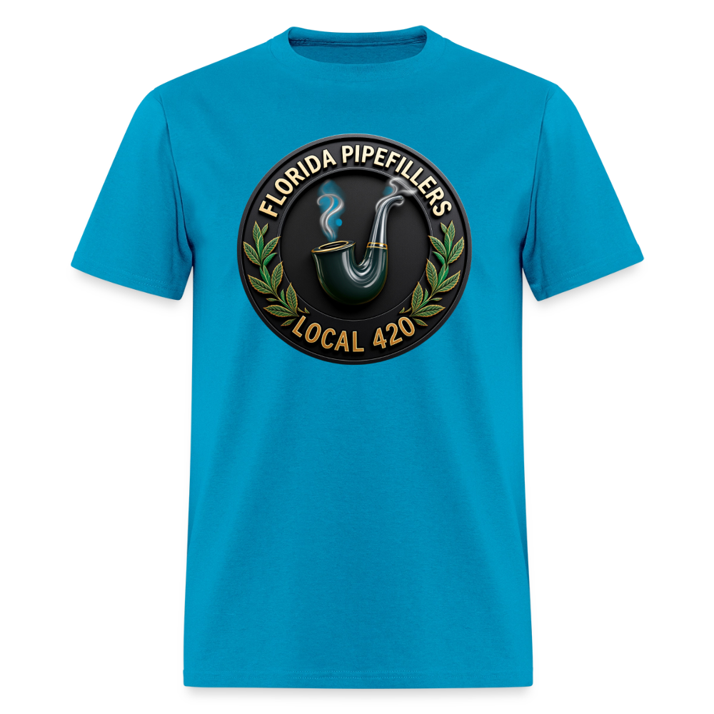 FLORIDA PIPEFILLERS LOCAL 420 F/B DESIGN Men's T-Shirt - turquoise