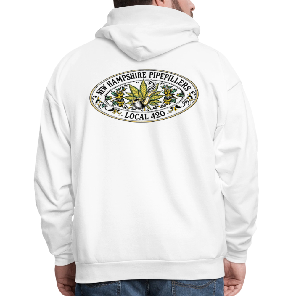 NEW HAMPSHIRE PIPEFILLERS LOCAL 420 2 EMBLEM Men's Hoodie - white