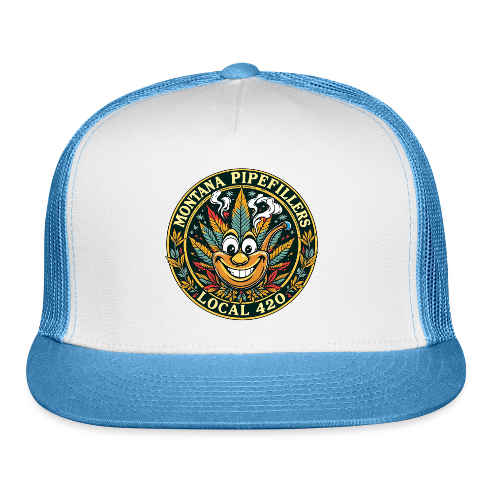 MONTANA PIPEFILLERS LOCAL 420 Trucker Hat - white/blue