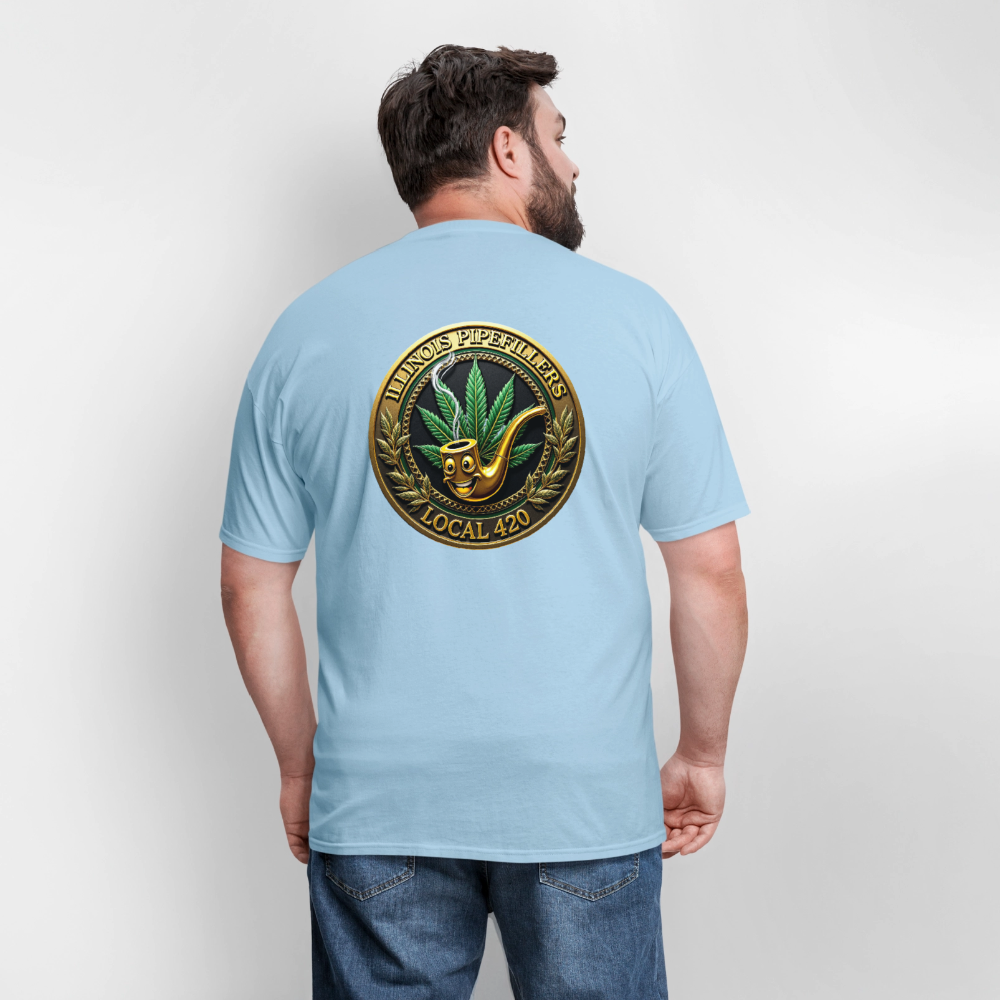 ILLINOIS PIPEFILLERS LOCAL 420 F/B DESIGN Men's T-Shirt - powder blue