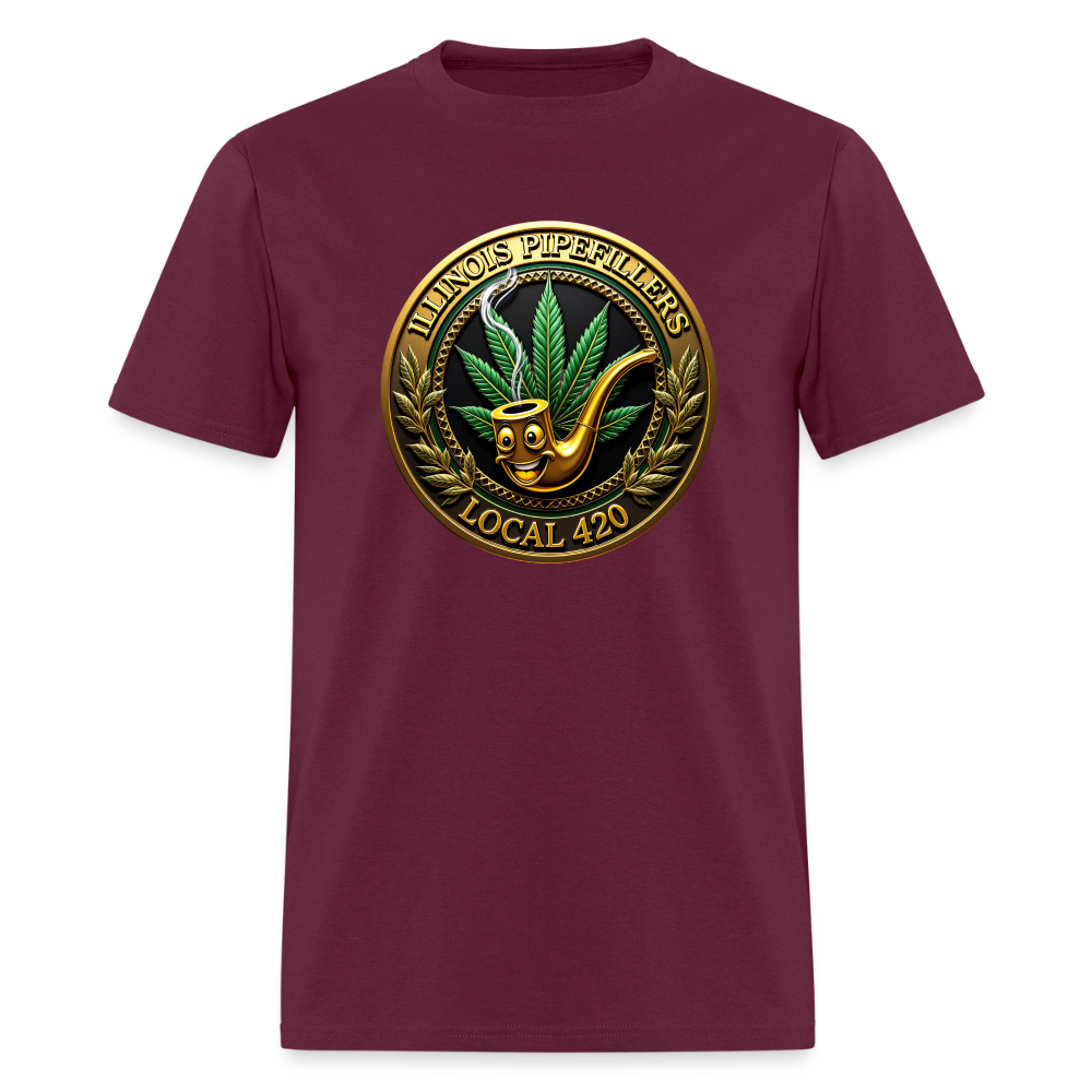 ILLINOIS PIPEFILLERS LOCAL 420 Men's T-Shirt - burgundy