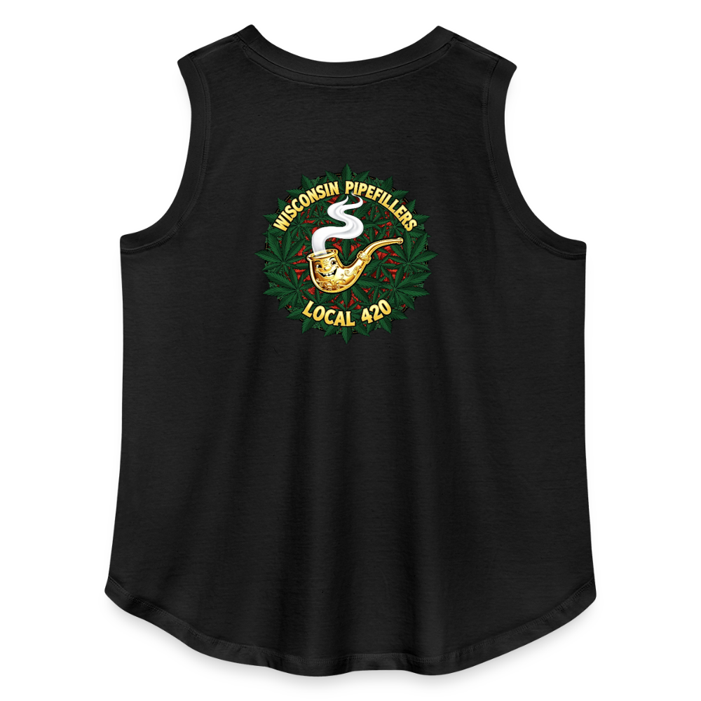 WISCONSIN PIPEFILLERS LOCAL 420 Women's Curvy Relaxed Tank Top - black