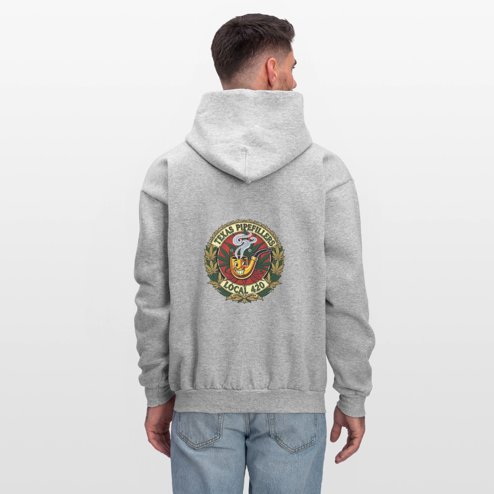 TEXAS PIPEFILLERS LOCAL 420 F.B DESIGN Men's Hoodie - heather gray