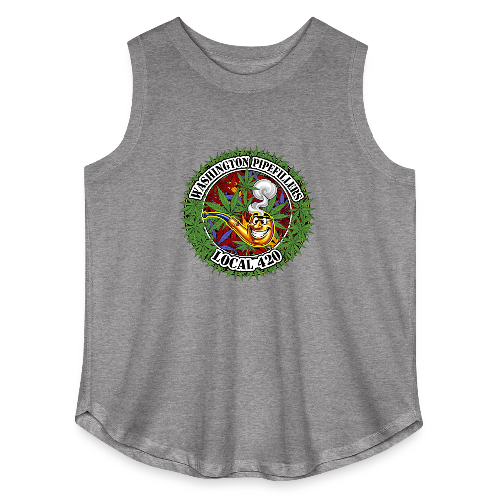 WASHINGTON PIPEFILLERS LOCAL 420 F/B DESIGN Women's Curvy Relaxed Tank Top - granite heather 