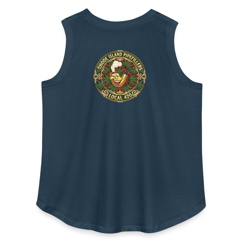 TEXAS PIPEFILLERS LOCAL 420 F/B DESIGN Women's Curvy Relaxed Tank Top - denim