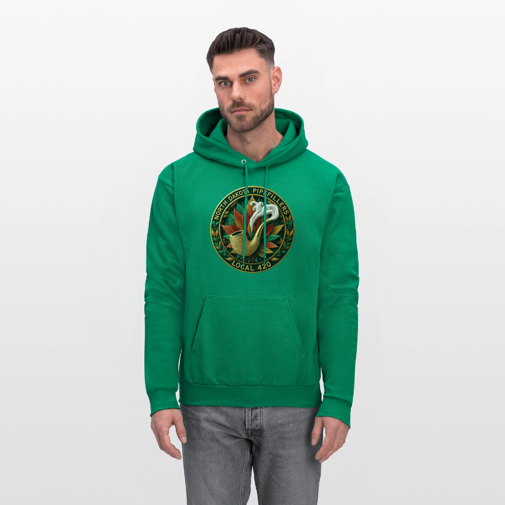 NORTH DAKOTA PIPEFILLERS LOCAL 420 F/B DESIGNS Men's Hoodie - kelly green