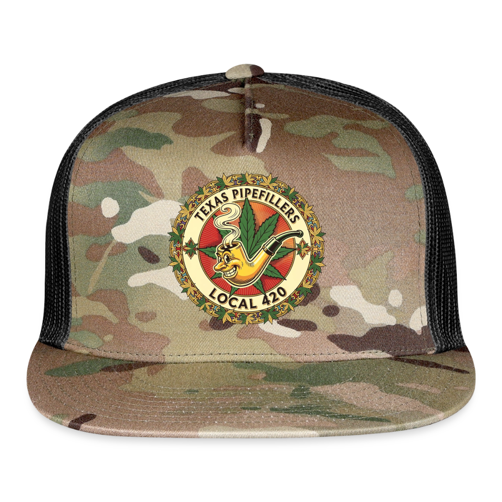 TEXAS PIPEFILLERS LOCAL 420 CAMO Trucker Hat - MultiCam\black