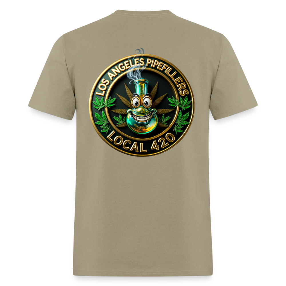 LOS ANGELES PIPEFILLERS LOCAL 420 F/B DESIGNS Men's T-Shirt - khaki
