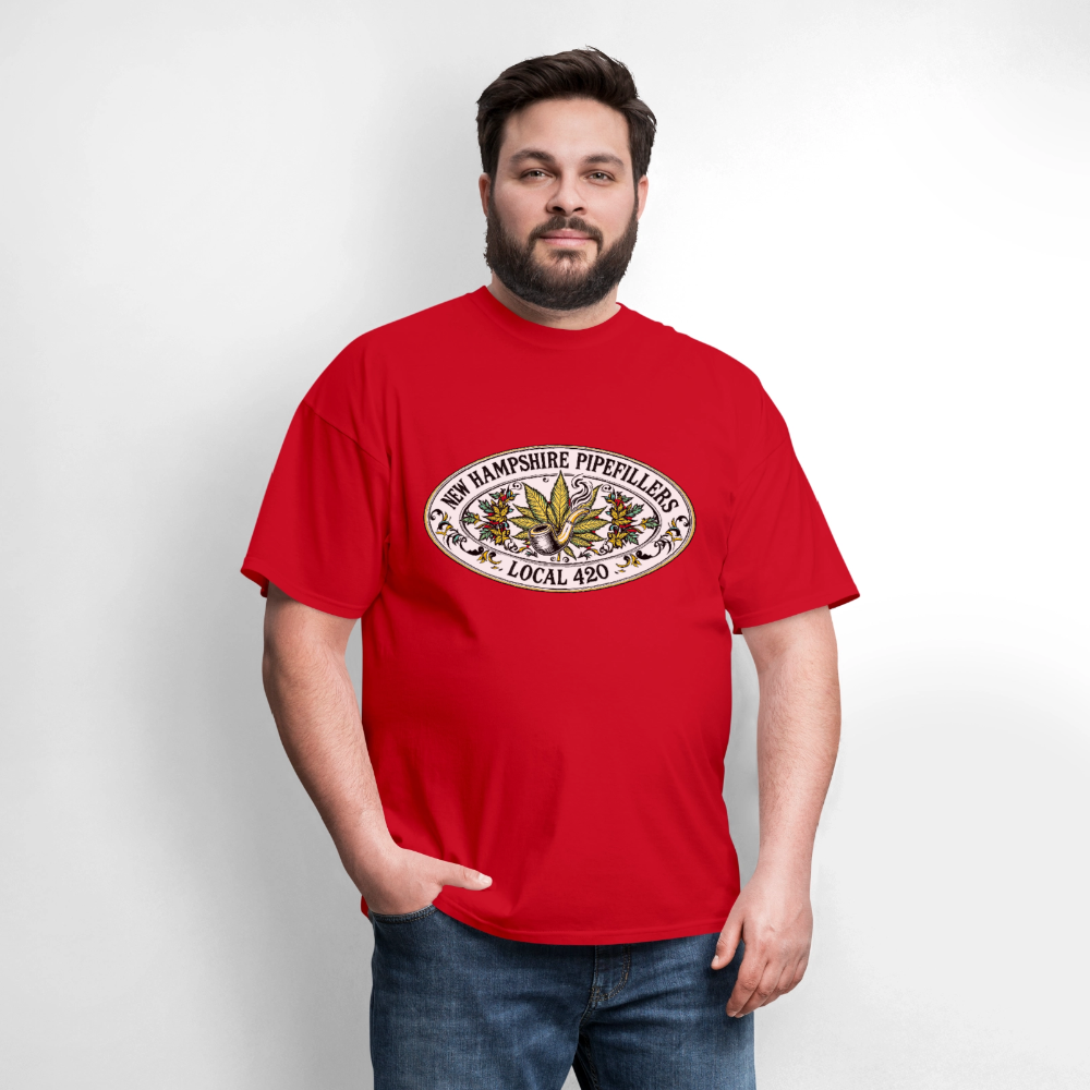 NEW HAMPSHIRE PIPEFILLERS LOCAL 420 2 EMBLEM Men's T-Shirt - red