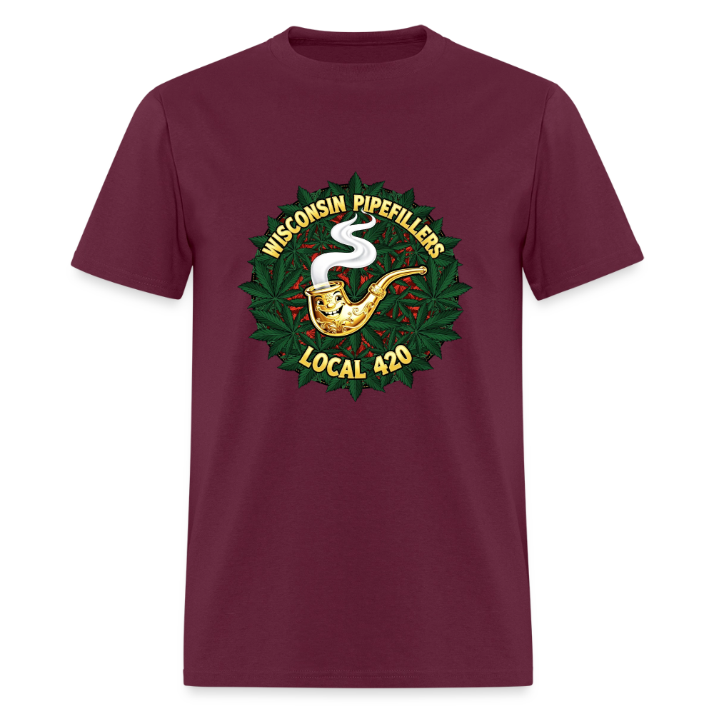 WISCONSIN PIPEFILLERS LOCAL 420 Men's T-Shirt - burgundy