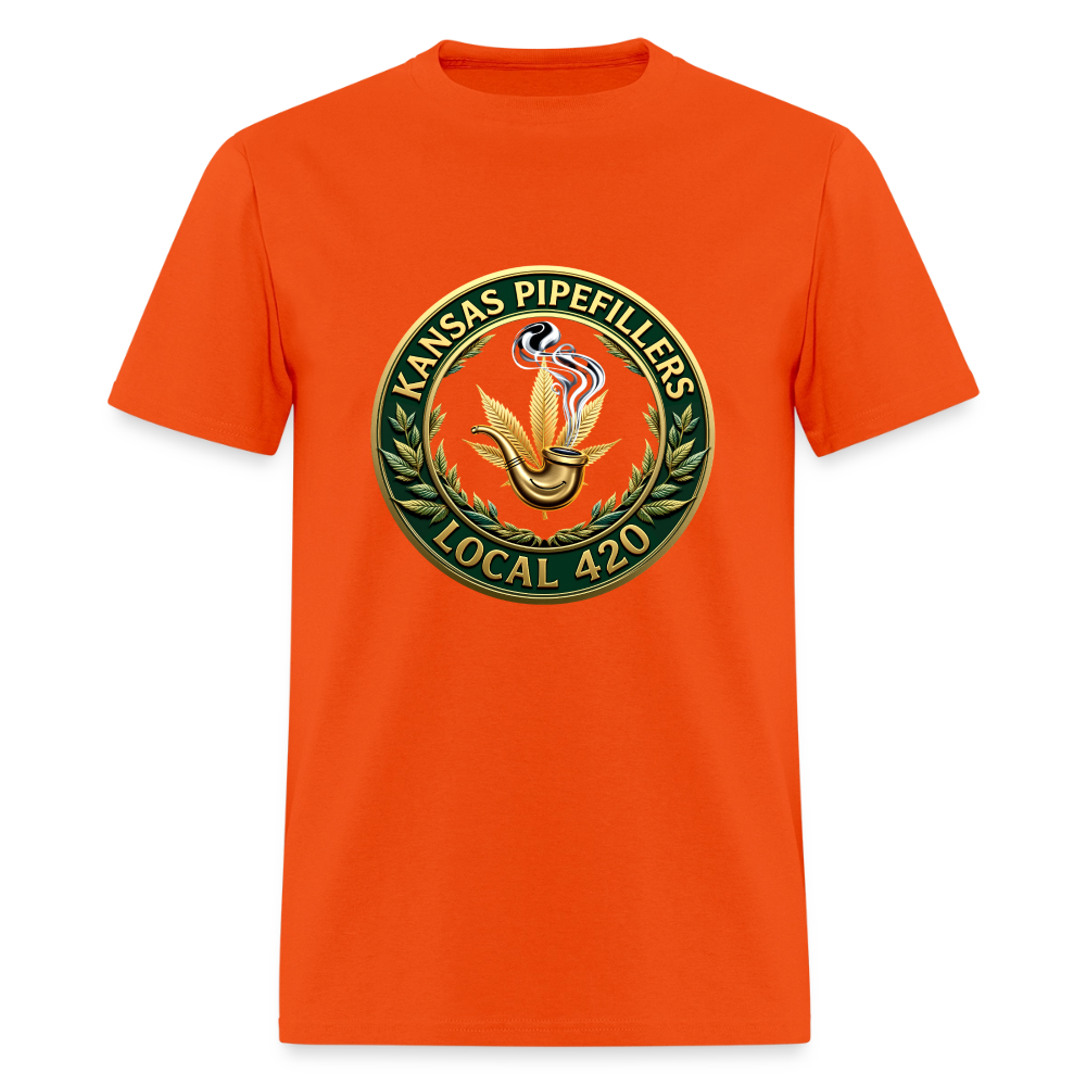 KANSAS PIPEFILLERS LOCAL 420 F/B DESIGNS Men's T-Shirt - orange