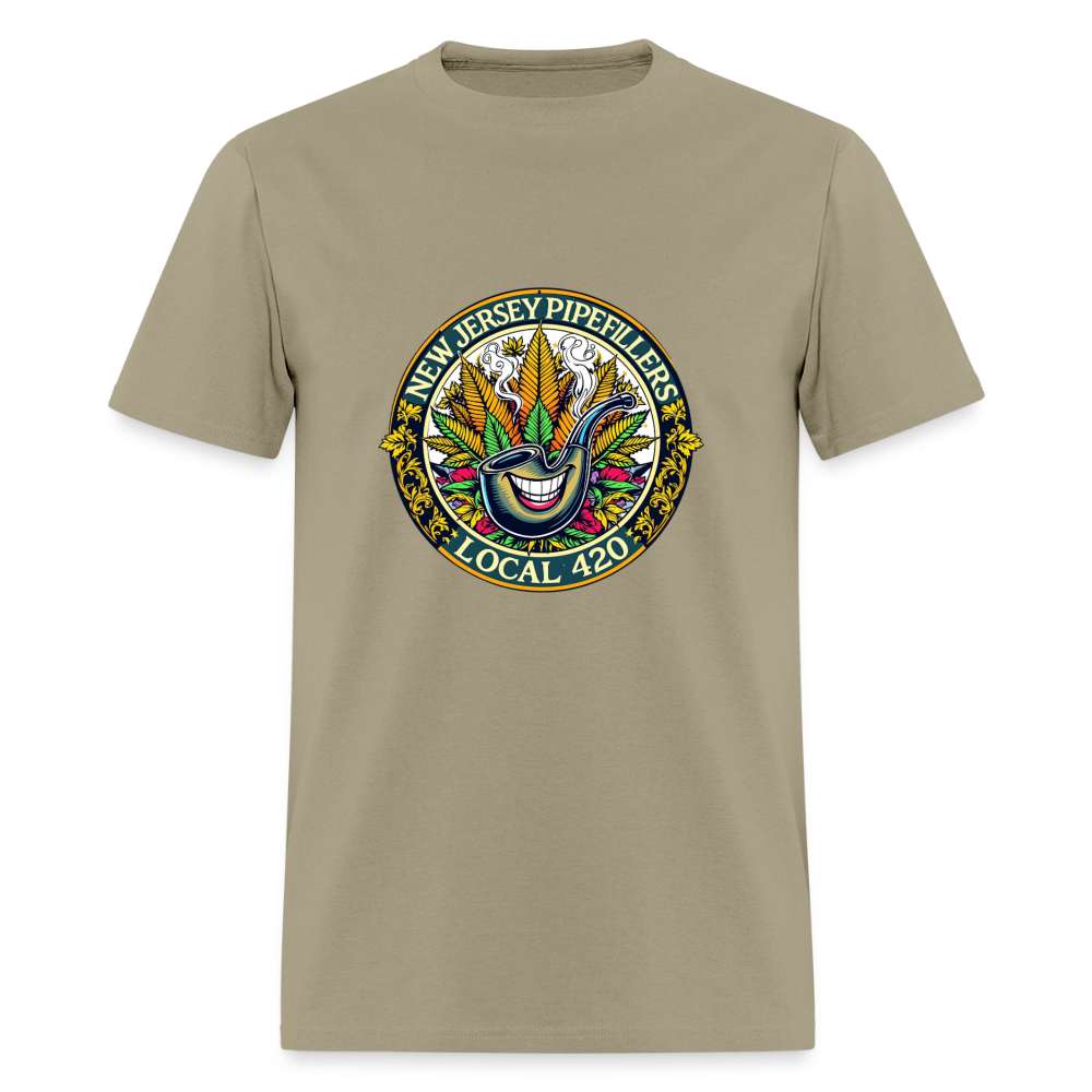 NEW JERSEY PIPEFILLERS LOCAL 420  Men's T-Shirt - khaki