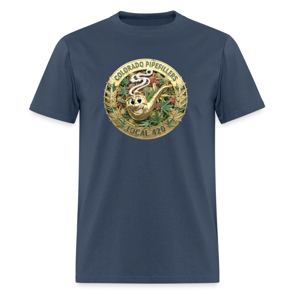 COLORADO PIPEFILLERS LOCAL 420 Men's T-Shirt -  blue dusk