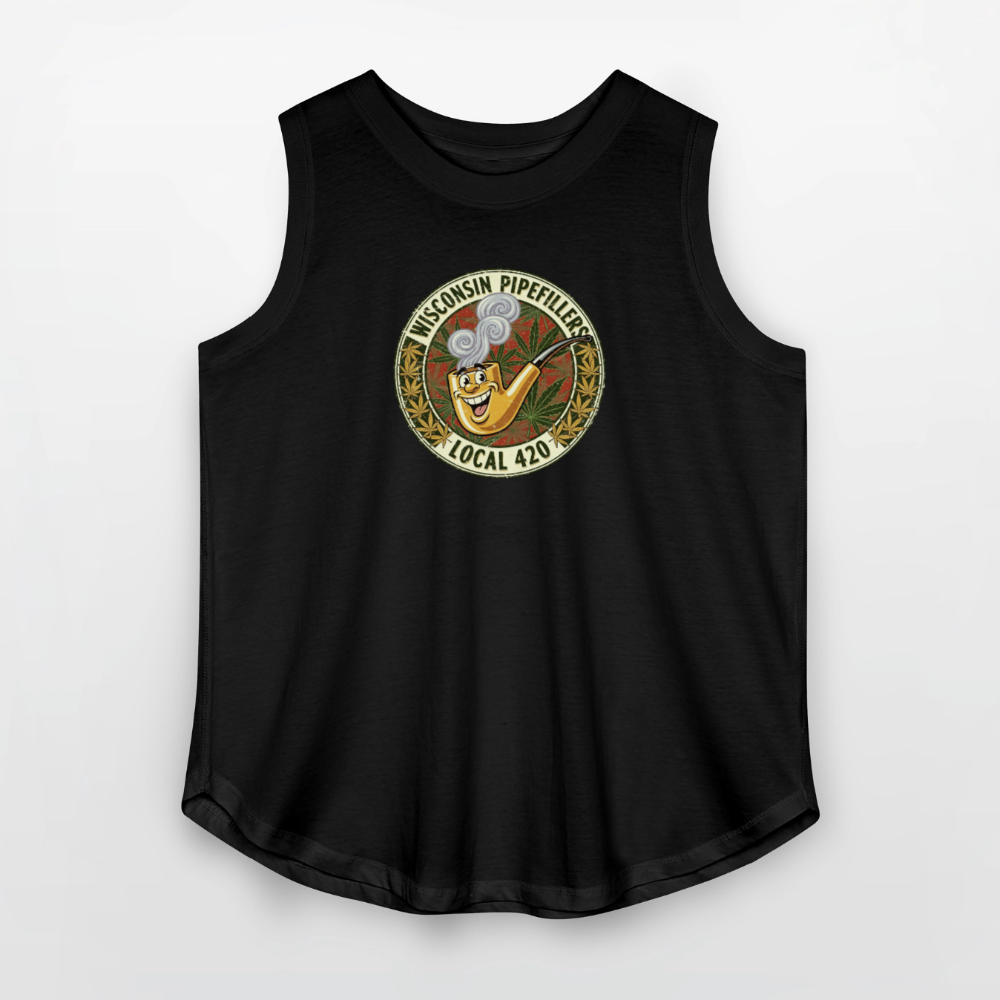 WISCONSIN PIPEFILLERS LOCL 420 F/B DESIGN Women's Curvy Relaxed Tank Top - black