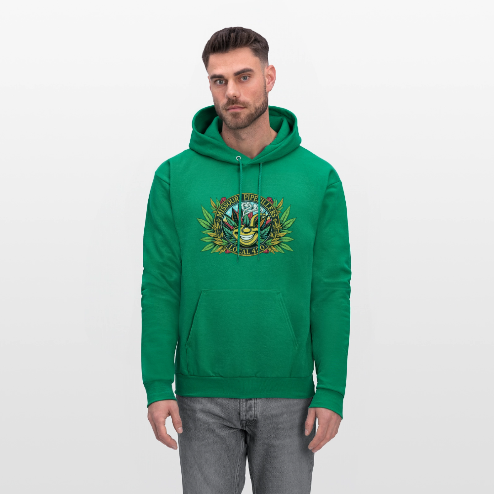 MISSOURI PIPEFILLERS LOCAL 420  F/B DESIGNS Men's Hoodie - kelly green
